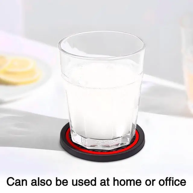 Alt view image 5 of 7 - Car Cup Coasters, 2 Pack 2.77 Inch Universal Auto Cup Holder Insert Coasters, Non-Slip Anti Dust Mats Suitable for Most Car Interior Accessories (Red)