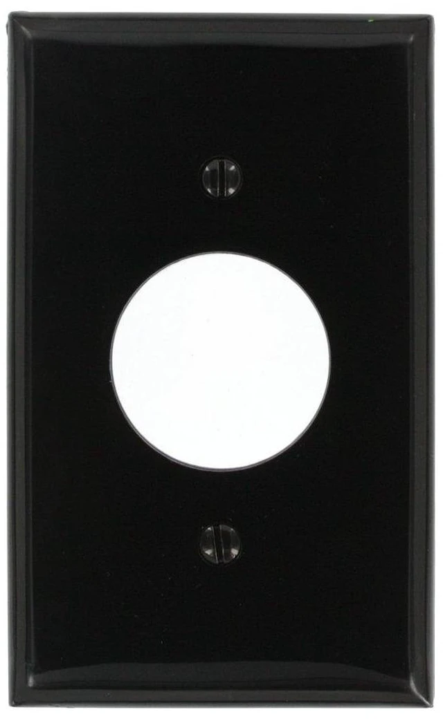 Main image of 1-Gang Single 1.406-Inch Hole Device Receptacle Wallplate, 80704-E, Black