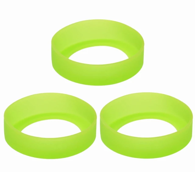 Main image of 3pcs 6.5cm Silicon Protective Cup Mat Sleeve Heat-Resistant Bottle Holder Rubber Coaster Tumblers Protector Base Pad Non-Slip Bottom Cover Ring Accessories for Thermos (Fluorescent Yellow)