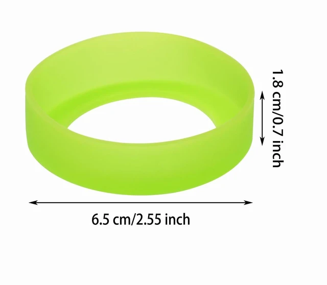 Alt view image 2 of 5 - 3pcs 6.5cm Silicon Protective Cup Mat Sleeve Heat-Resistant Bottle Holder Rubber Coaster Tumblers Protector Base Pad Non-Slip Bottom Cover Ring Accessories for Thermos (Fluorescent Yellow)