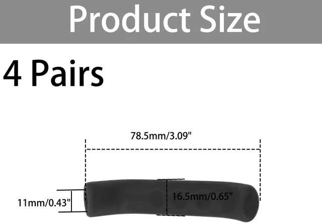 Alt view image 2 of 7 - 4Pairs Silicone Brake Lever Grip Covers, Anti-Slip & Shock-Absorbing Handle Protector Sleeves for Mountain Road Bike, BMX, MTB, Universal Fit Cycling Accessories (Black)