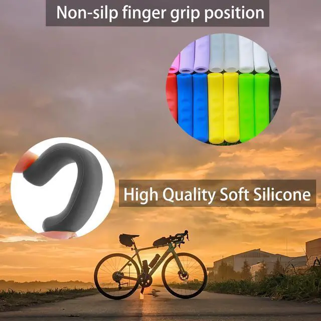 Alt view image 3 of 7 - 4Pairs Silicone Brake Lever Grip Covers, Anti-Slip & Shock-Absorbing Handle Protector Sleeves for Mountain Road Bike, BMX, MTB, Universal Fit Cycling Accessories (Black)