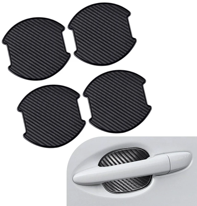 Main image of 4PCS Car Door Handle Scratch Protector, 3D Carbon Fiber Auto Door Bowl Sticker, Universal Anti-Scratch Doors Handle Paint Protection Film, for Most Vehicles (Large)