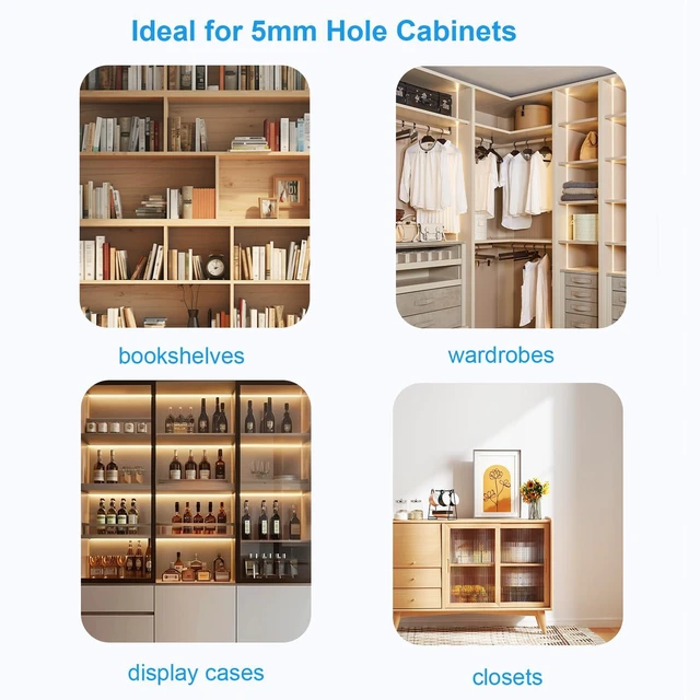 Alt view image 7 of 7 - 5mm Shelf Support Pegs, Clear Cabinet Shelf Support Pins, Plastic Shelf Holder Pins Replacement Shelves Peg for Closet Bookshelves 20 Pcs