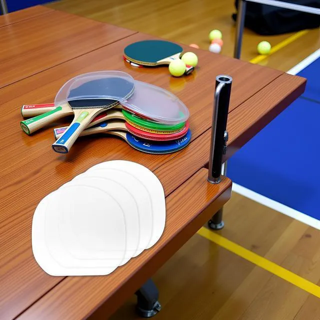 Alt view image 3 of 7 - 4 Pcs Transparent Table Tennis Rackets Adhesive Protective Film Adhesive Protective Film for Table Tennis Rubber Protector Table Tennis Rackets Maintenance Cover Table Tennis Accessories