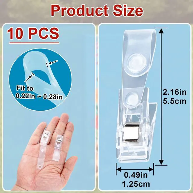 Alt view image 2 of 6 - 10PCS Garden Flag Clips, Plastic Anti-Wind Flag Stoppers, Clear Yard Flag Holder Stoppers, Mini Flag Clamps for Wedding, Party, Accessories for Small Yard Flags Poles