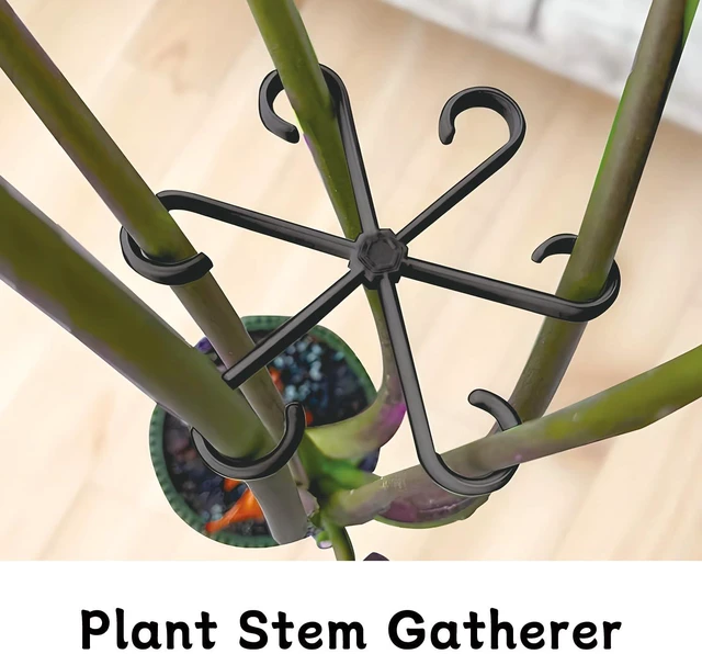 Alt view image 2 of 7 - Guokoo 4 Pcs Plant Stem Support Reusable Plant Growth Accessories, Different Sizes Climbing Plant Stakes for Indoor Plants to Decorative (Black)
