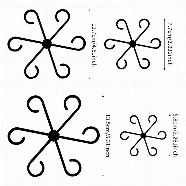Alt view image 7 of 7 - Guokoo 4 Pcs Plant Stem Support Reusable Plant Growth Accessories, Different Sizes Climbing Plant Stakes for Indoor Plants to Decorative (Black)