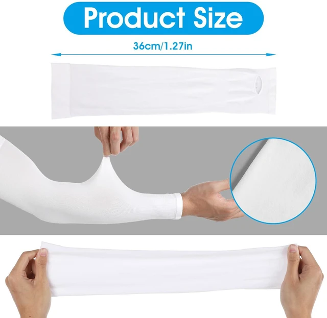 Alt view image 4 of 7 - 2 Pairs Arm Sleeves for Men Women UPF 50 UV Sun Protection Arm Sleeves Compression Volleyball Basketball Sleeve to Cover Arms with Thumb Hole Cooling Sports Tattoo Cover Up Sleeve