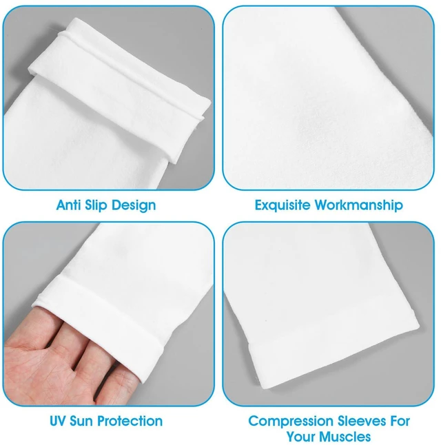 Alt view image 5 of 7 - 2 Pairs Arm Sleeves for Men Women UPF 50 UV Sun Protection Arm Sleeves Compression Volleyball Basketball Sleeve to Cover Arms with Thumb Hole Cooling Sports Tattoo Cover Up Sleeve