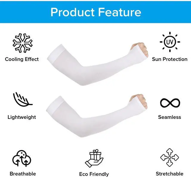 Alt view image 7 of 7 - 2 Pairs Arm Sleeves for Men Women UPF 50 UV Sun Protection Arm Sleeves Compression Volleyball Basketball Sleeve to Cover Arms with Thumb Hole Cooling Sports Tattoo Cover Up Sleeve