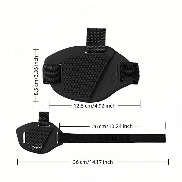 Alt view image 3 of 7 - Non-Slip Motorcycle Gear Shifter Pad Shoe Cover - Anti-Slip Rubber Boot Protector for Men/Women, Scratch Proof Rubber Guard for Boots/Sneakers Universal Fit (Medium, Black) Adjustable Strap