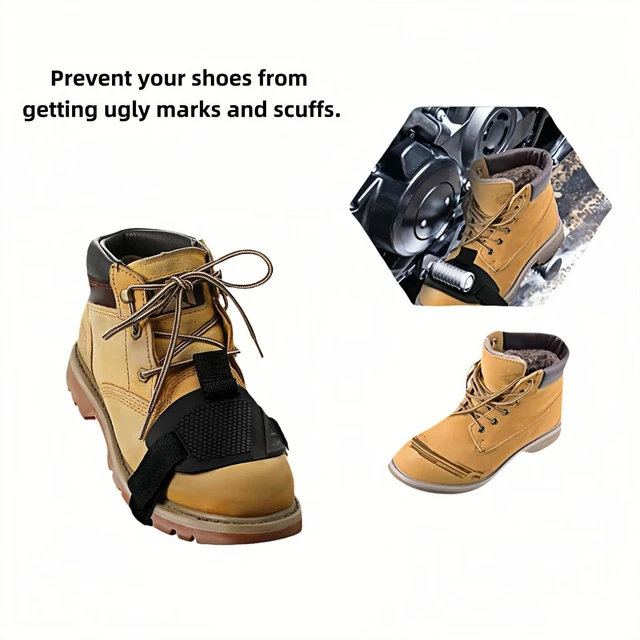 Alt view image 4 of 7 - Non-Slip Motorcycle Gear Shifter Pad Shoe Cover - Anti-Slip Rubber Boot Protector for Men/Women, Scratch Proof Rubber Guard for Boots/Sneakers Universal Fit (Medium, Black) Adjustable Strap
