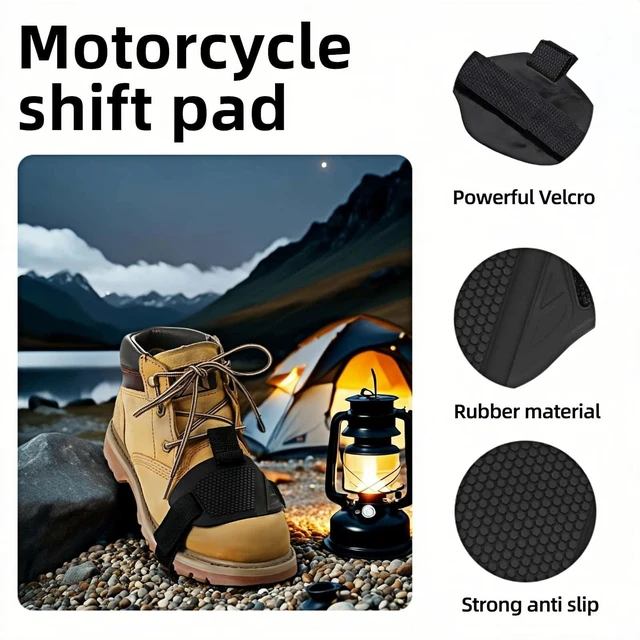 Alt view image 6 of 7 - Non-Slip Motorcycle Gear Shifter Pad Shoe Cover - Anti-Slip Rubber Boot Protector for Men/Women, Scratch Proof Rubber Guard for Boots/Sneakers Universal Fit (Medium, Black) Adjustable Strap