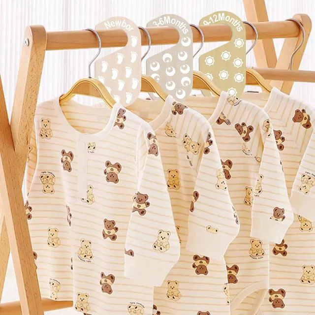 Alt view image 3 of 5 - 8pcs Baby Closet Dividers - Wooden Baby Clothes Organizer for Nursery & Closet - Adorable 8 Size Clothes Organizer with 8 Unique Designs - Dress Dividers for Boys & Girls (8 Patterns-9)