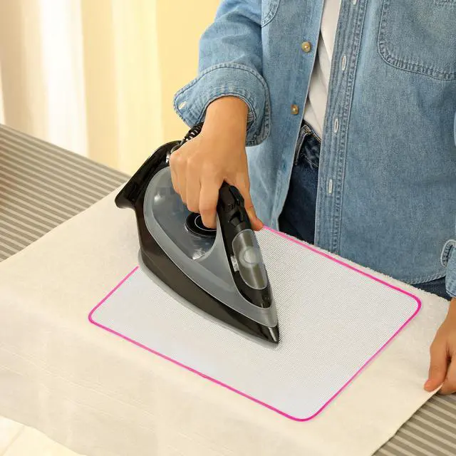 Alt view image 6 of 7 - 2 Pack Pressing Cloth for Ironing,15.7 × 23.6 Inch Mesh Cloth Ironing Pad Ironing Cloth to Protect Clothes, Scorch-Saving Insulation Press Cloth for Ironing (Pink)