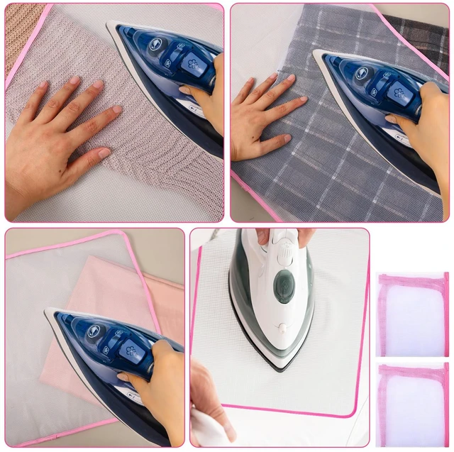 Alt view image 7 of 7 - 2 Pack Pressing Cloth for Ironing,15.7 × 23.6 Inch Mesh Cloth Ironing Pad Ironing Cloth to Protect Clothes, Scorch-Saving Insulation Press Cloth for Ironing (Pink)