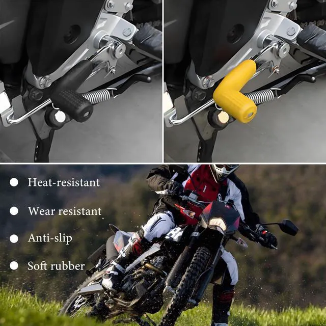 Alt view image 4 of 6 - 2PCS Motorcycle Rubber Gear Shift Lever Shoe Protector, Universal Anti Slip Motorcycle Gear Shift Lever Cover, Heat-Resistant Bicycle shifters Cover Protector Pedal for Street Dirt ATVs (Black)