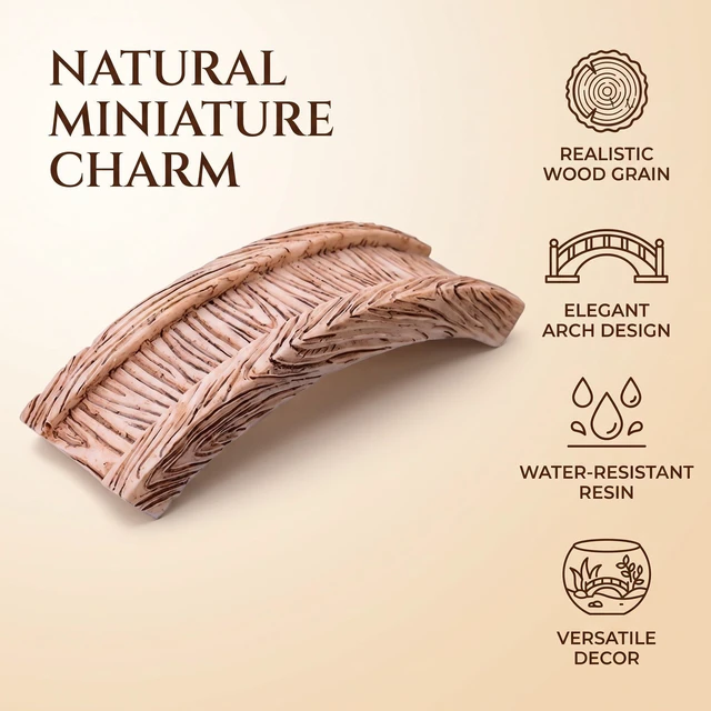 Alt view image 5 of 7 - Plank Bridge Miniature Fairy Garden Accessories, Miniature Pond Lawn Garden Ornament Figurines, Mini Lighthouse Bridge Figurines, Micro Landscape Ornaments for DIY Kit Statues, Brown