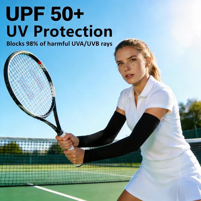 Alt view image 2 of 7 - JUSDIQIR UV Sun Protection Cooling Compression Arm Sleeves for men women (1, Black)