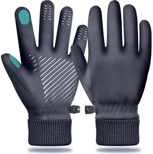 Main image of Waterproof Winter Gloves Touch Screen for Women and Men, Gray, XS | Water proof Touchscreen Gloves with Thermal Warm for Cold Weather Snow, Running, Hiking, Cycling and Winter Activities