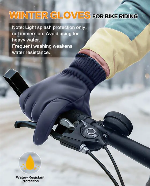 Alt view image 3 of 7 - Waterproof Winter Gloves Touch Screen for Women and Men, Gray, XS | Water proof Touchscreen Gloves with Thermal Warm for Cold Weather Snow, Running, Hiking, Cycling and Winter Activities