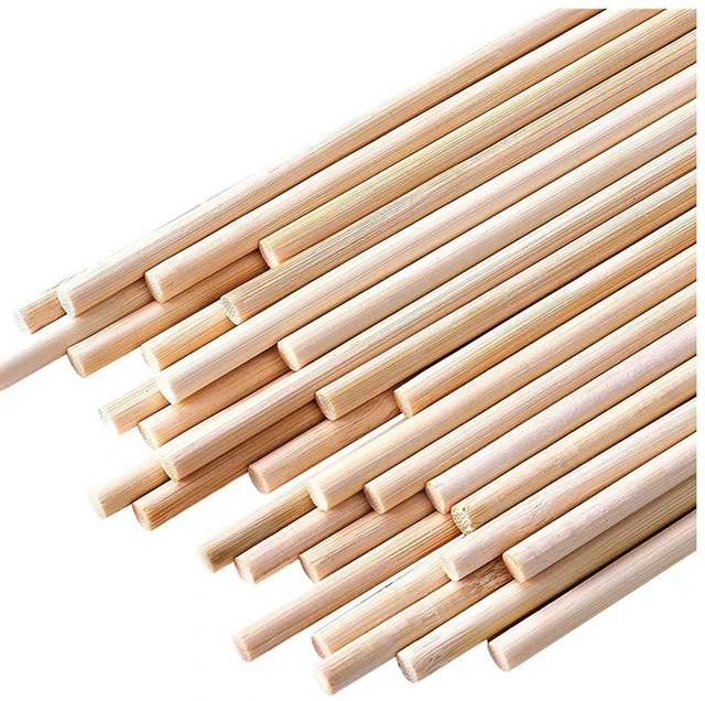 Main image of 25PCS Wooden Dowel Rods - 1/4 x 12 Inch Bamboo Sticks - for Crafts, Cake Dowels and DIY Projects