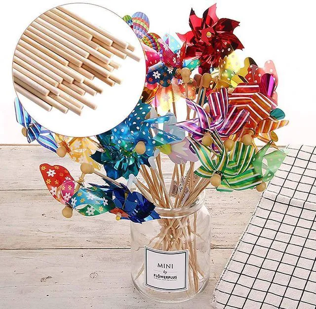 Alt view image 5 of 6 - 25PCS Wooden Dowel Rods - 1/4 x 12 Inch Bamboo Sticks - for Crafts, Cake Dowels and DIY Projects