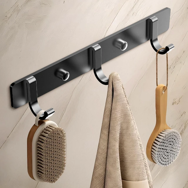 Alt view image 2 of 6 - Wall Mount Coat Rack with 3 Hooks, Wall Organizer for Coats, Hats, Towels, Bags, Ideal for Entryway, Bathroom, or Bedroom