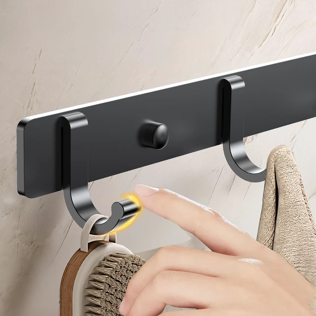Alt view image 5 of 6 - Wall Mount Coat Rack with 3 Hooks, Wall Organizer for Coats, Hats, Towels, Bags, Ideal for Entryway, Bathroom, or Bedroom