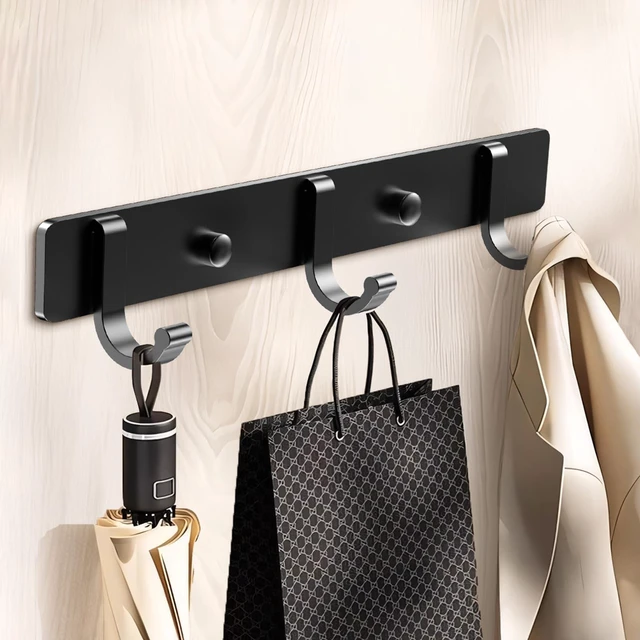 Alt view image 4 of 6 - Wall Mount Coat Rack with 3 Hooks, Wall Organizer for Coats, Hats, Towels, Bags, Ideal for Entryway, Bathroom, or Bedroom