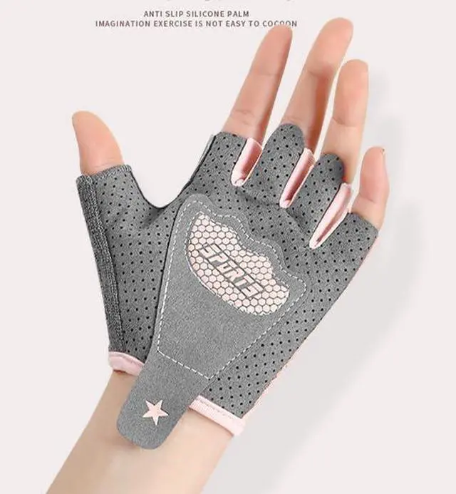 Alt view image 3 of 5 - Breathable-Workout-Fingerless-Gloves for Kids-Girl Mesh-Cycling-Sport-Gloves with Non-Slip Plam 3-12T Children