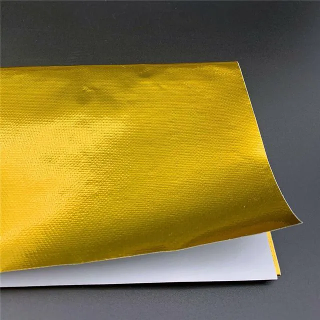 Alt view image 2 of 7 - Adhesive Aluminized Heat Shield Barrier - Gold, 12" x 24" - 2000°F Reflective Heat Insulator & Multi-Purpose Protection for Firewall, Hoods, Hoses & Doors