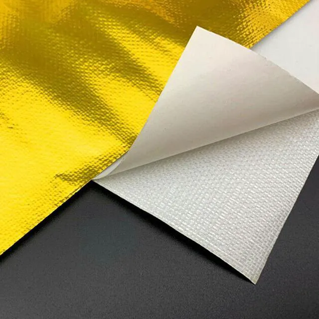 Alt view image 6 of 7 - Adhesive Aluminized Heat Shield Barrier - Gold, 12" x 24" - 2000°F Reflective Heat Insulator & Multi-Purpose Protection for Firewall, Hoods, Hoses & Doors