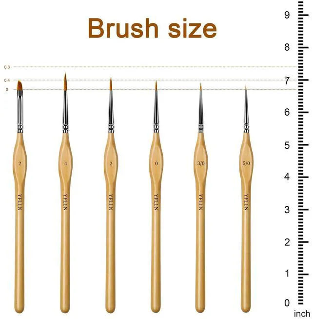 Alt view image 3 of 7 - 6Pcs Miniature Paint Brushes Set with Triangular Handles - for Acrylics, Oils, Watercolors & Paint by Number, Figurine
