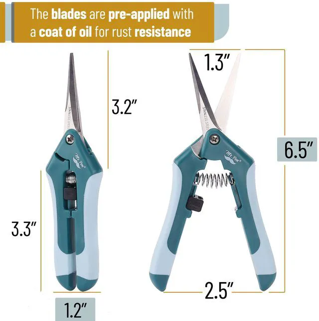 Alt view image 2 of 7 - Gardening Scissors, 6.5 Inch | Pruning Shears for Gardening with Straight Stainless Steel Blade, Garden Shears, Garden Clippers Handheld, Plant Shears