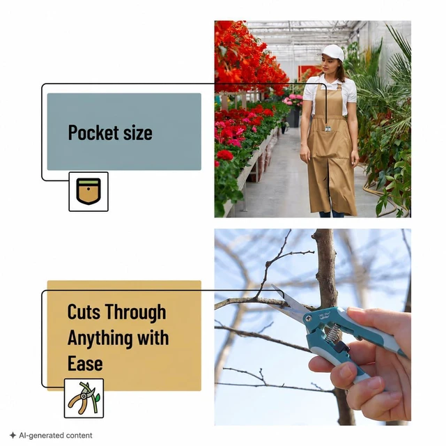 Alt view image 4 of 7 - Gardening Scissors, 6.5 Inch | Pruning Shears for Gardening with Straight Stainless Steel Blade, Garden Shears, Garden Clippers Handheld, Plant Shears