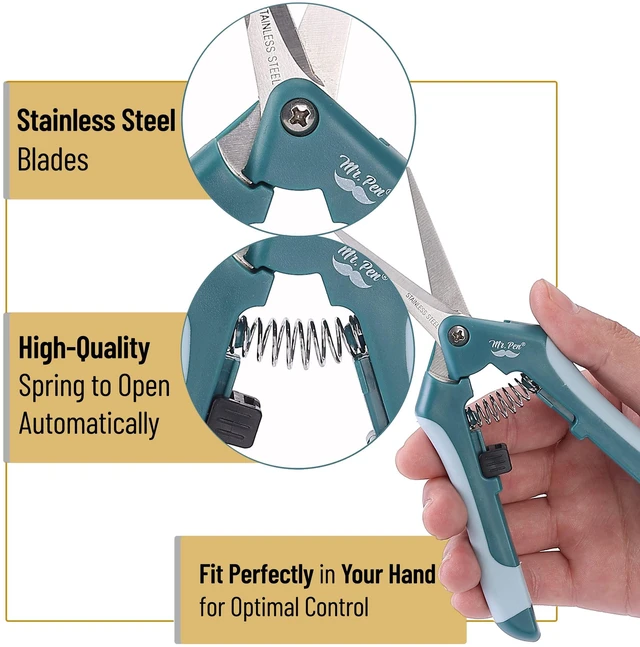 Alt view image 3 of 7 - Gardening Scissors, 6.5 Inch | Pruning Shears for Gardening with Straight Stainless Steel Blade, Garden Shears, Garden Clippers Handheld, Plant Shears