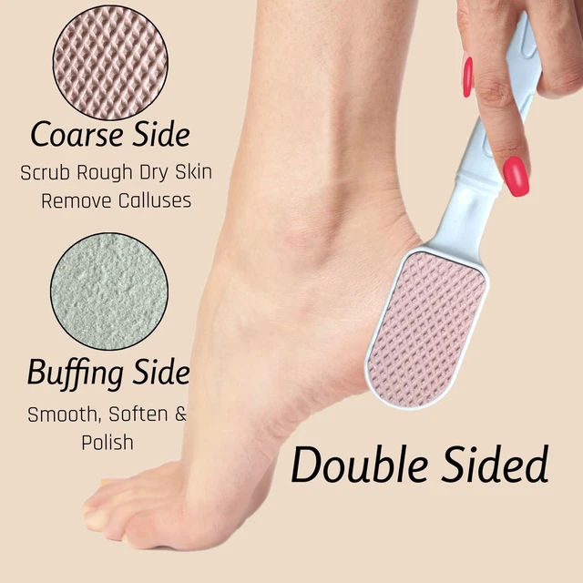 Alt view image 4 of 7 - Double-Sided Pumice Stone & Foot File Rasp Heels Scraper Scrubber Cracked Feet Instant Exfoliator Buffer Dead Hard Skin Callus Remover Elbows Hand Feet Pedicure Tool Corn Softener Sole Smoother
