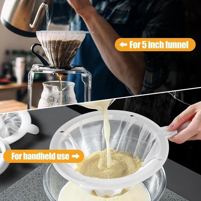 Alt view image 3 of 7 - CARGEN 1 Piece 200 Mesh Strainer 75 Micron Filter for 5 Inch Funnel | Funnel Fine Filter for Cooking Oil Milk Juice Wine Cheese Whey Grease Coffee