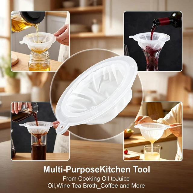 Alt view image 5 of 7 - CARGEN 1 Piece 200 Mesh Strainer 75 Micron Filter for 5 Inch Funnel | Funnel Fine Filter for Cooking Oil Milk Juice Wine Cheese Whey Grease Coffee