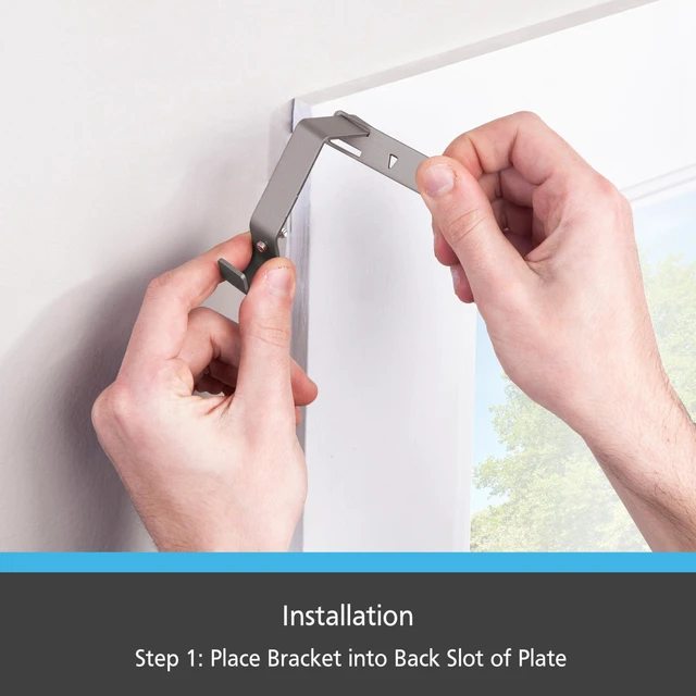 Alt view image 4 of 7 - Kenney Fast Fit 5/8" No Measure Curtain Rod Brackets, Pewter