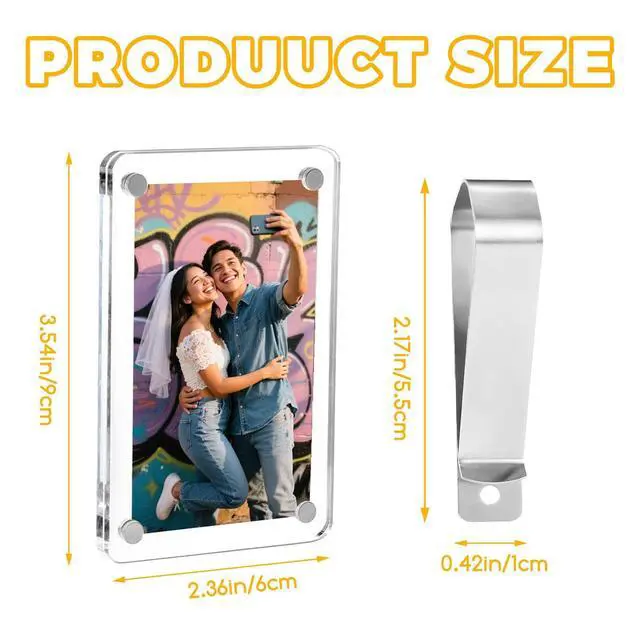 Alt view image 3 of 7 - EpaiLuckyou Car Picture Holder, Photo Holder for Car, Car Photo Holder | Acrylic Magnetic Car Picture Frame for Car Accessories,Universal Car Visor Photo Clip,Suitable for Family, Couple, Pet Photos