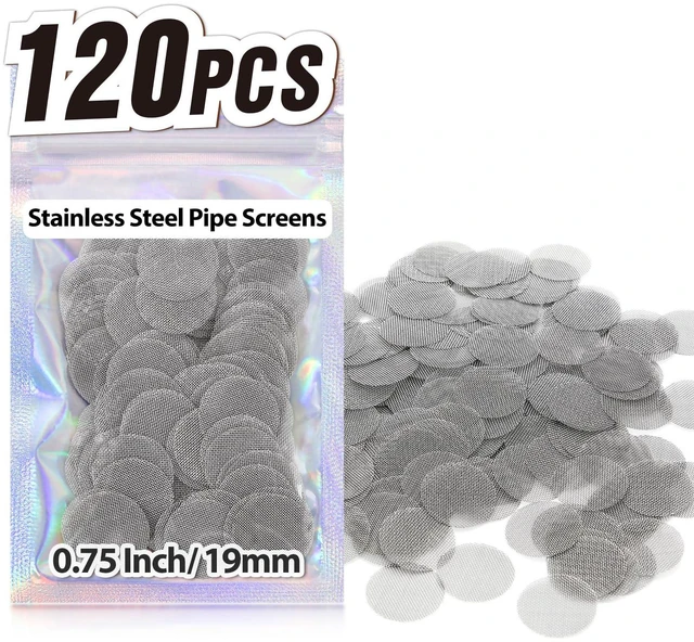 Main image of 120 PCS 3/4 Inch Stainless Steel Pipe Screens, 0.75 Inch Metal Mesh Filter | Heavy Duty