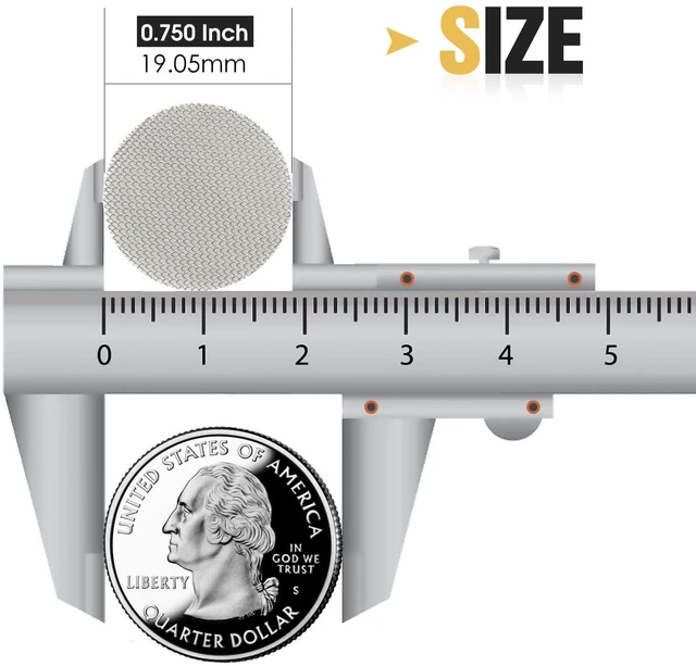 Alt view image 2 of 4 - 120 PCS 3/4 Inch Stainless Steel Pipe Screens, 0.75 Inch Metal Mesh Filter | Heavy Duty