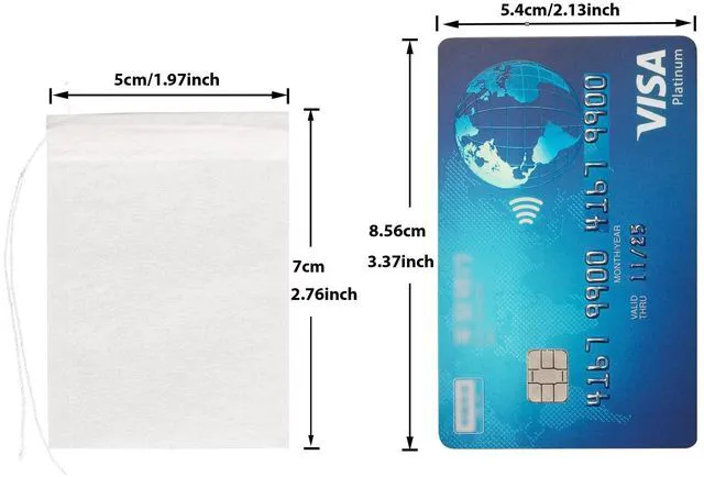 Alt view image 3 of 7 - 100pcs Tea Filter Bags for Loose Tea, Mini Empty Tea Bags, Natural Wood Pulp Paper Material, Disposable Unbleached Tea Filter Bags with Drawstring for Loose Tea (White,1.97 x2.76 inch)