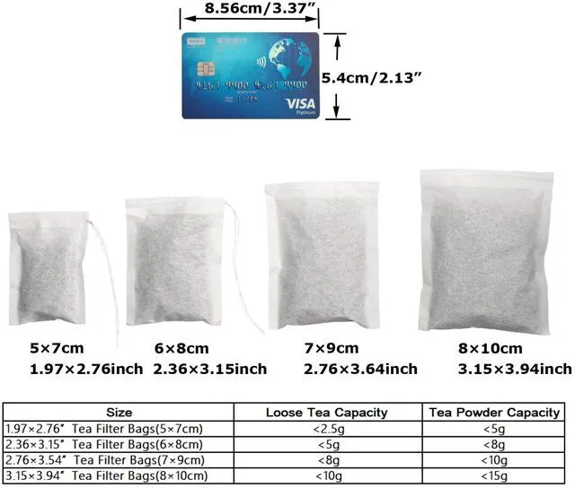 Alt view image 5 of 7 - 100pcs Tea Filter Bags for Loose Tea, Mini Empty Tea Bags, Natural Wood Pulp Paper Material, Disposable Unbleached Tea Filter Bags with Drawstring for Loose Tea (White,1.97 x2.76 inch)
