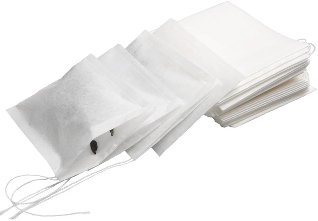 Alt view image 6 of 7 - 100pcs Tea Filter Bags for Loose Tea, Mini Empty Tea Bags, Natural Wood Pulp Paper Material, Disposable Unbleached Tea Filter Bags with Drawstring for Loose Tea (White,1.97 x2.76 inch)
