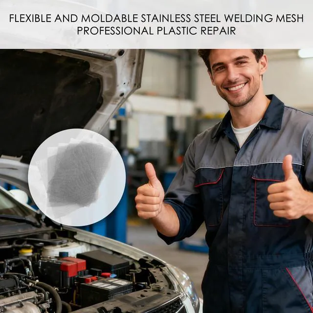 Alt view image 7 of 7 - 5PCS 7.87 * 5.90 Inch Welding Mesh Stainless Steels,Flexible Plastic Wire Mesh for Thermoplastic Repair Welding,Universal Plastic Meshes Screen Repair Kit Car Accessories