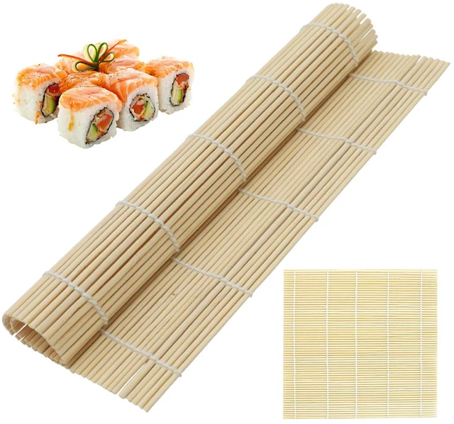 Main image of 1 Pack 12 Inch Bamboo Sushi Mat - Sushi Roller Mat for Making, Shaping & Molding Sushi Roll & Kimbap - Food-Safe Sushi Making Supplies, Tools & Accessories